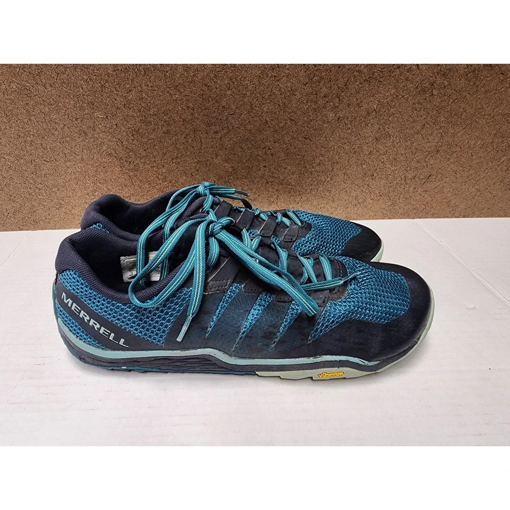 Merrell Trail Glove Barefoot Sneakers Teal Blue Mesh Minimalist Sz 10